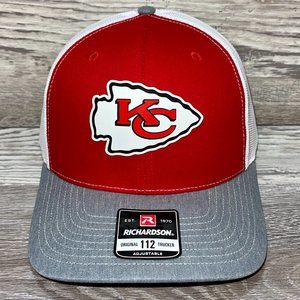 Kansas City Chiefs 3D Patch Snapback Trucker Hat- Red/ White/ Grey